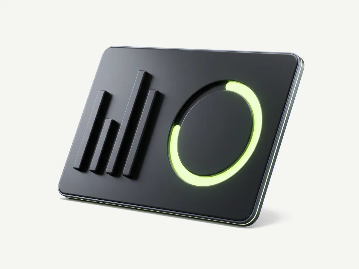 Illustrazione 3D di una dashboard con ore ed euro